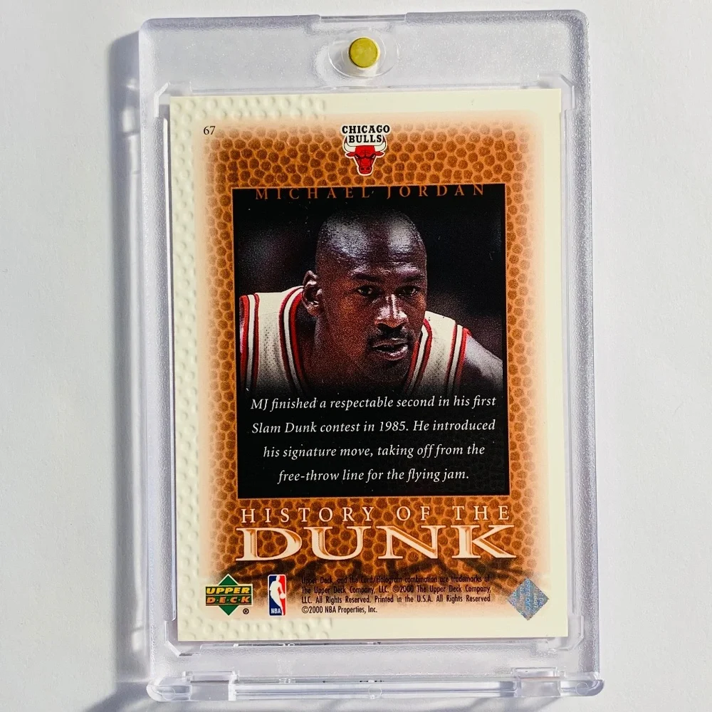MICHAEL JORDAN ‘HISTORY OF THE DUNK’ BASKETBALL CARD UPPER DECK - Picture 2 of 2